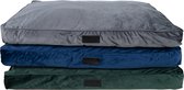 District 70 VELURO - Luxe Velours Hondenkussen in 3 kleuren - Grijs & Blauw - 100 x 70 cm - Grijs