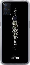 6F hoesje - geschikt voor OnePlus Nord N10 5G -  Transparant TPU Case - White flowers in the dark #ffffff
