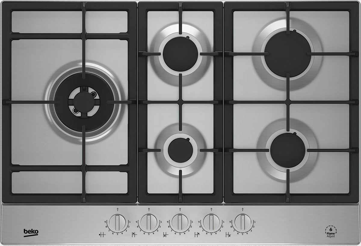 Beko HIAL75325SXNL Gas inbouwkookplaat Zwart