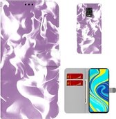 Voor Xiaomi Redmi Note 9 Pro/Note 9S/Note 9 Pro Max Cloud Fog Pattern Horizontal Flip Leather Case met houder & kaartsleuf & portemonnee (paars)