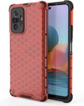 Voor Xiaomi Redmi Note 10 Pro schokbestendige honingraat pc + TPU-hoes (rood)