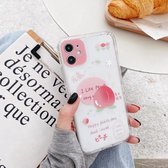 Geschilderd patroon TPU beschermhoes met rechte rand en fijne gaten voor iPhone 11 Pro Max (wit)