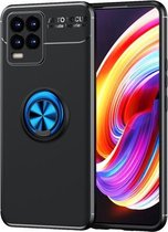 Voor OPPO Realme 8/8 Pro metalen ringhouder 360 graden roterende TPU-hoes (zwart + blauw)