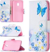 Voor Nokia C1 Plus Gekleurde Tekening Patroon Horizontale Flip Leren Case met Houder & Kaartsleuven & Portemonnee (Viooltje)