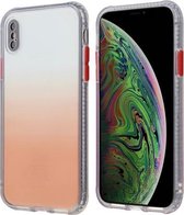 Gradiënt schokbestendig TPU + acryl hoesje met afneembare knoppen voor iPhone XS / X (oranje)