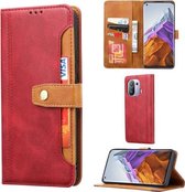 Voor xiaomi mi 11 pro kalf textuur dubbele vouwsluiting horizontale flip lederen tas met fotolijst & houder & kaartsleuven & portemonnee (rood)