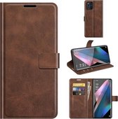 Voor OPPO Find X3 Pro / Find X3 Retro Kalfspatroon Gesp Horizontale Flip Leren Case met Houder & Kaartsleuven & Portemonnee (Donkerbruin)