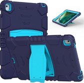 3-laags beschermingsschermframe + pc + siliconen schokbestendige combinatiehoes met houder voor iPad 9.7 (2018) / (2017) / Air 2 / Pro 9.7 (marineblauw + blauw)