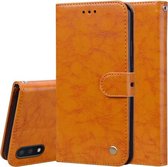 Voor Samsung Galaxy M01 Business Style Oil Wax Texture Horizontale Flip Leather Case met houder & kaartsleuven & portemonnee (geel)