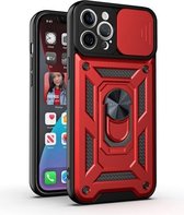 Sliding Camera Cover Design TPU + PC beschermhoes voor iPhone 12 mini (rood)
