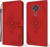 Voor Nokia 3.4 Reliëf Fortune Bloempatroon Horizontale Flip Leren Case met Houder & Kaartsleuf & Portemonnee & Lanyard (Rood)