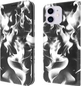 Cloud Fog Pattern Horizontale Flip lederen hoes met houder & kaartsleuf & portemonnee voor iPhone 11 (zwart)