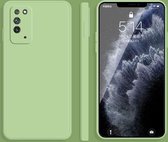 Voor Honor X10 5G effen kleur imitatie vloeibare siliconen rechte rand valbestendige volledige dekking beschermhoes (matcha groen)