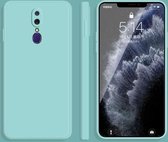 Voor OPPO A9 / A9X / F11 effen kleur imitatie vloeibare siliconen rechte rand valbestendige volledige dekking beschermhoes (hemelsblauw)