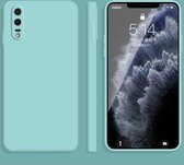 Voor Huawei P20 effen kleur imitatie vloeibare siliconen rechte rand valbestendige volledige dekking beschermhoes (hemelsblauw)