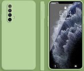 Voor OPPO Realme X50 5G effen kleur imitatie vloeibare siliconen rechte rand valbestendige volledige dekking beschermhoes (matcha groen)
