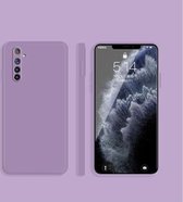 Voor OPPO Realme 6 effen kleur imitatie vloeibare siliconen rechte rand valbestendige volledige dekking beschermhoes (paars)