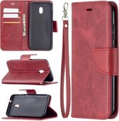 Voor Nokia C1 Plus Retro Lamsvacht Textuur Pure Kleur Horizontale Flip PU Lederen Case met Houder & Kaartsleuven & Portemonnee & Lanyard (Rood)