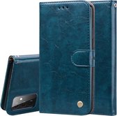 Voor Samsung Galaxy A72 5G / 4G zakelijke stijl olie wax textuur horizontale flip lederen tas met houder & kaartsleuven & portemonnee (blauw)