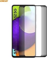 Voor Samsung Galaxy A52 5G 5 STKS ENKAY Hoed-Prins Volledige Lijm 0.26mm 9 H 2.5D Gehard Glas Volledige dekking Film