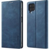 Voor Samsung Galaxy A12 LC.IMEEKE Sterk magnetisme Ultradunne horizontale Flip Matte TPU + PU lederen tas met houder & kaartsleuven & portemonnee (blauw)