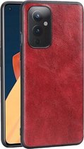 Voor OnePlus 9 Crazy Horse getextureerd kalfsleer PU + PC + TPU-hoesje (rood)