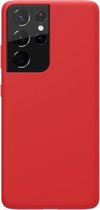 Voor Samsung Galaxy S21 Ultra 5G NILLKIN Feeling Series Vloeibare siliconen Anti-fall mobiele telefoon beschermhoes (rood)
