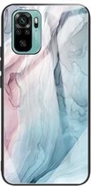 Voor Xiaomi Redmi Note 10 Abstract Marble Pattern Glass beschermhoes (abstract grijs)