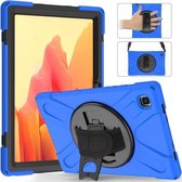 Voor Samsung Galaxy Tab A7 10.4 2020 T500 / T505 Schokbestendig Kleurrijk Siliconen + PC Beschermhoes met Houder & Schouderriem & Handriem (Blauw)