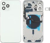 Batterij-achterklep (met toetsen aan de zijkant & kaartlade & voeding + volumeflexkabel & draadloze oplaadmodule) voor iPhone 12 Pro Max (wit)