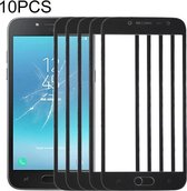 10 STUKS Front Screen Outer Glass Lens voor Samsung Galaxy J2 Pro (2018), J250F / DS (Zwart)