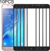 10 STKS Front Screen Outer Glass Lens voor Samsung Galaxy J5 (2016) / J510FN / J510F / J510G / J510Y / J510M (Zwart)