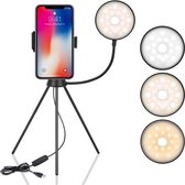 NS-08 Makeup Live Selfie Vul Ringlicht Fotografie LED Dimbare Ringlamp met Telefoonstatief Standhouder