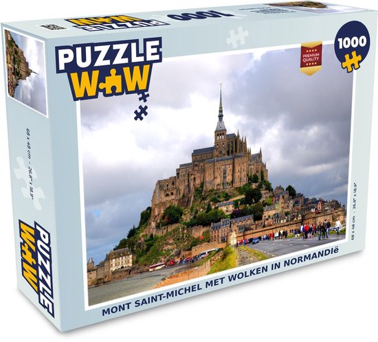 Puzzle Mont Saint-Michel 1000 pièces - Le Mont Saint-Michel avec des nuages  en Normandie | bol.com