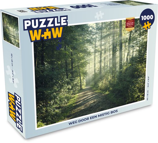 Puzzel 1000 stukjes volwassenen Mistig bos 1000 stukjes - Weg door een  mistig bos -... | bol.com
