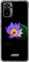 6F hoesje - geschikt voor Xiaomi Redmi Note 10 Pro -  Transparant TPU Case - Purple Flower in the Dark #ffffff