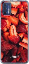 6F hoesje - geschikt voor Motorola Moto G9 Plus -  Transparant TPU Case - Strawberry Fields #ffffff