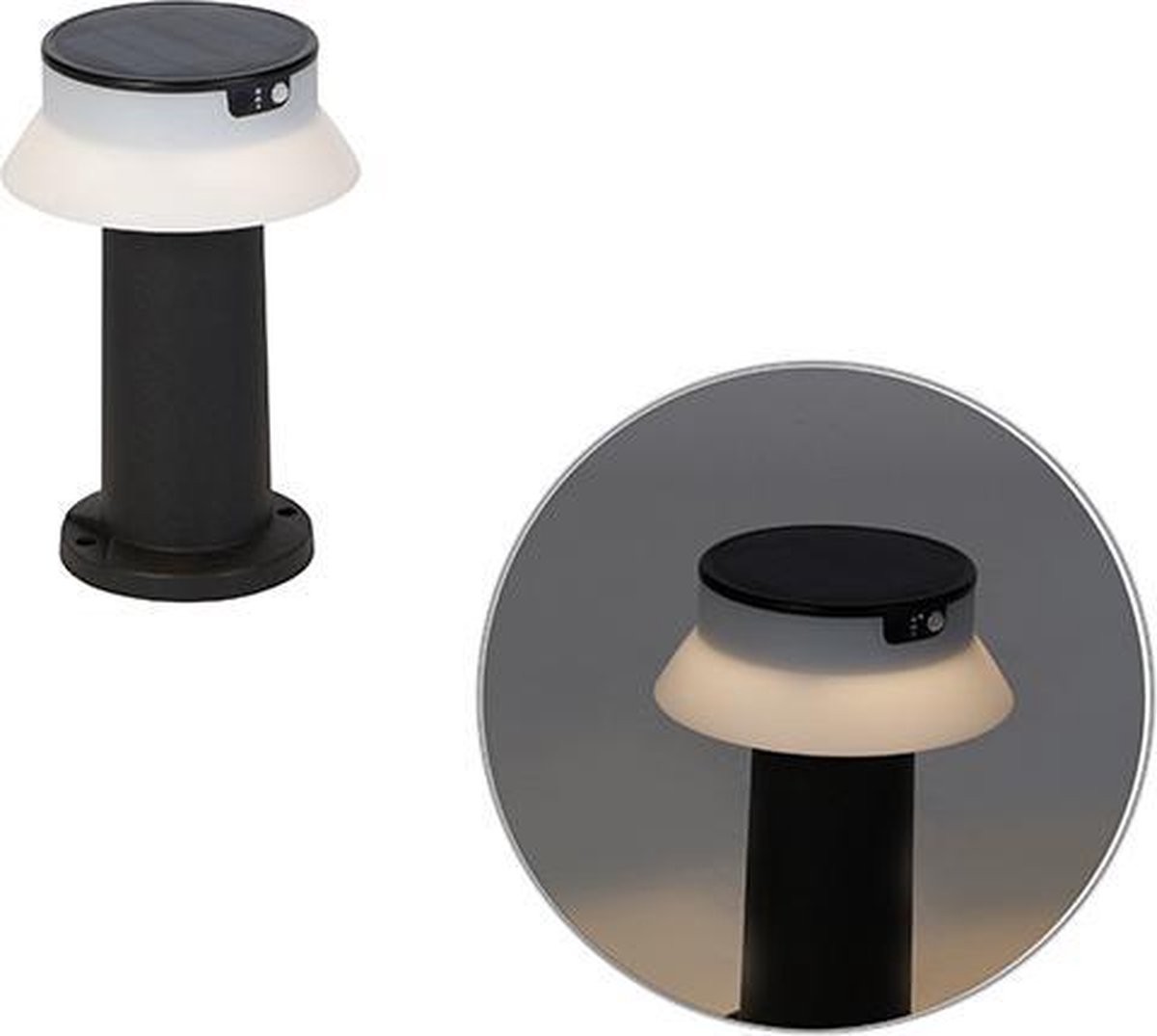 QAZQA felice - Moderne LED Dimbare Staande Buitenlamp | Staande Lamp voor buiten met Dimmer met Solar | Zonne energie - 1 lichts - H 33 cm - Zwart - Buitenverlichting - QAZQA