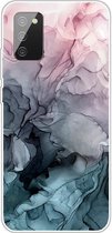 Samsung Galaxy A02s Hoesje - Marmer TPU - Grijs / Blauw