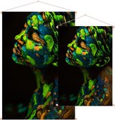Blue & Green Bodypaint woman,  - Foto op Textielposter - 90 x 135 cm