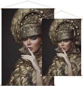 Vrouw met helm,  - Foto op Textielposter - 120 x 180 cm