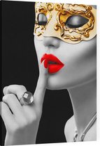 Golden masked woman - Foto op Canvas - 30 x 40 cm