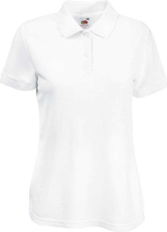 Fruit Of The Loom Vrouwen Dames-Fit 65/35 Poloshirt Korte Mouwen (Wit)