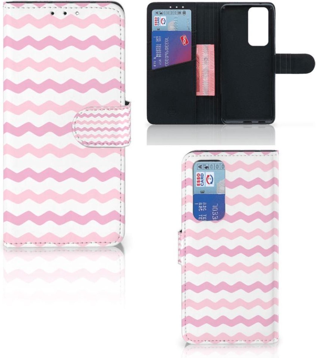 OPPO Find X3 Neo 5G Telefoon Hoesje Waves Roze