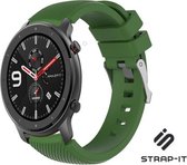 Siliconen Smartwatch bandje - Geschikt voor  Xiaomi Amazfit GTR silicone band - legergroen - 47mm - 47mm - Strap-it Horlogeband / Polsband / Armband