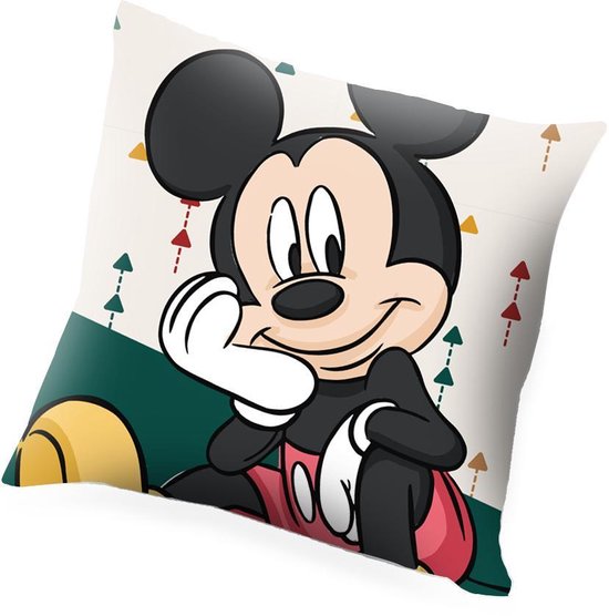 Coussin Disney Mickey Mouse Junior 40 Cm Polyester Wit/ vert
