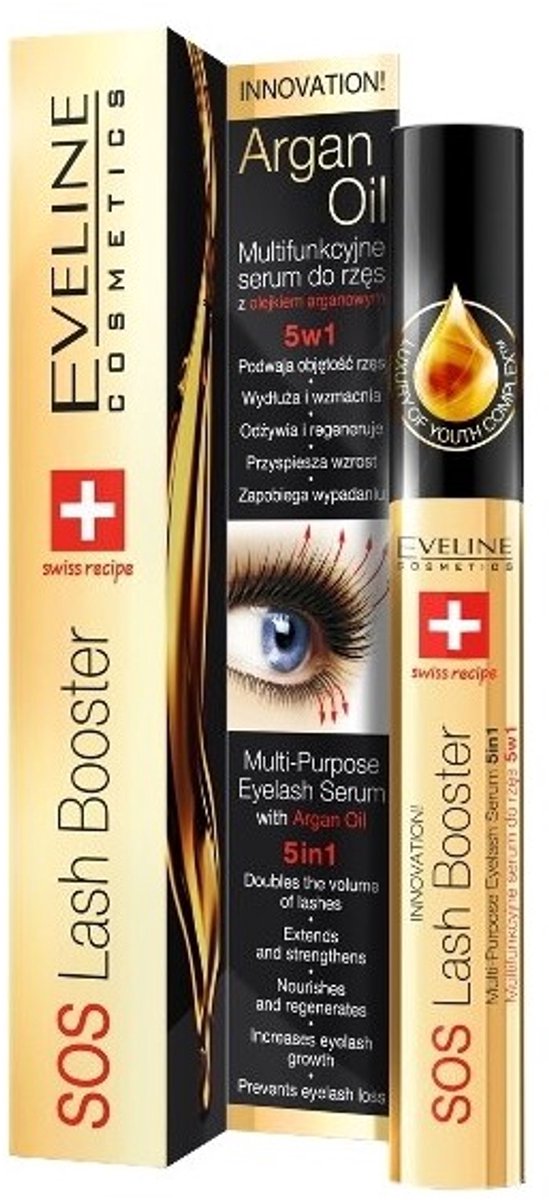 Eveline Cosmetics SOS Lash Booster Wimper Serum 5in1 - Met Argan Oil - 10ml.