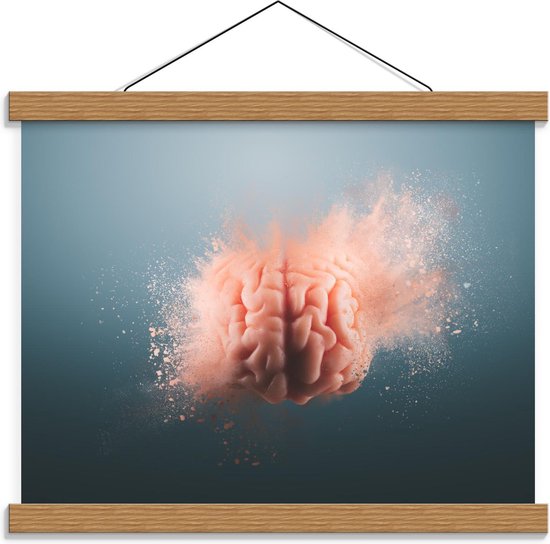 Schoolplaat – Stuivende Hersenen - 40x30cm Foto op Textielposter (Wanddecoratie op Schoolplaat)
