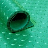 Rubber loper per meter bestelbaar - rubbermat op rol Noppen 3mm groen - Breedte 100 cm - Geurloos