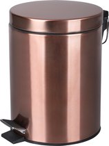 Differnz Poubelle à Pédale Koper Rouge - Prullenbak Salle de Bain - Poubelle - 5 litres